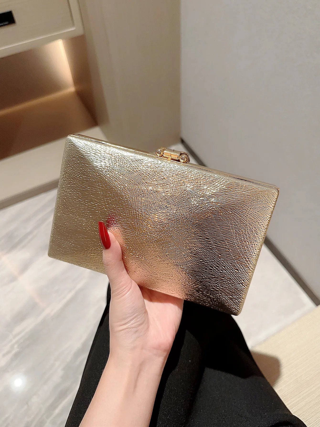 Gold Leaf Box Dinner Party Clutch Bag