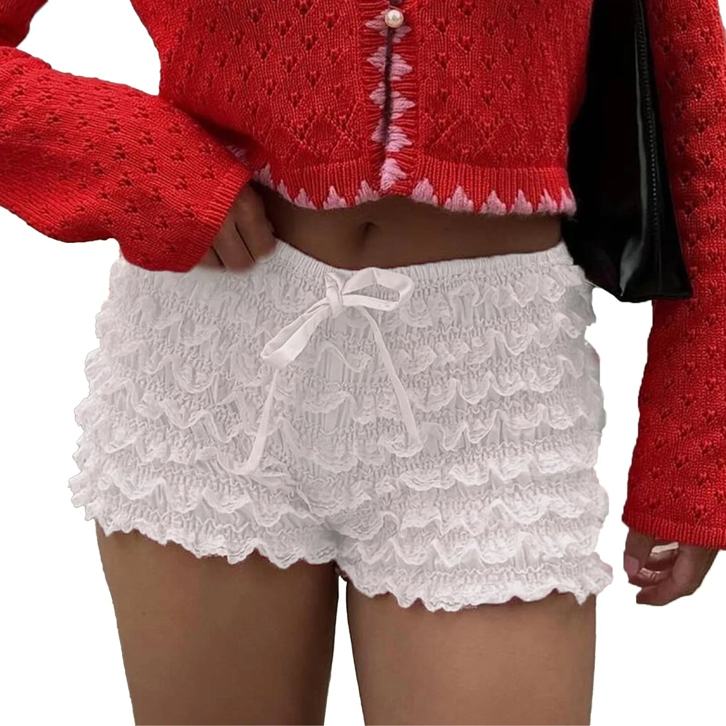 Layered Lace Bow Bloomer Short