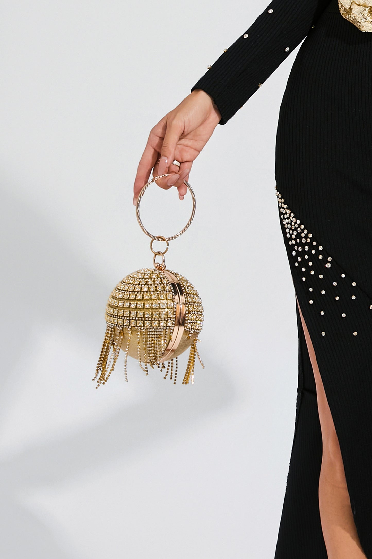 Xenia Gold Round Ball Bag