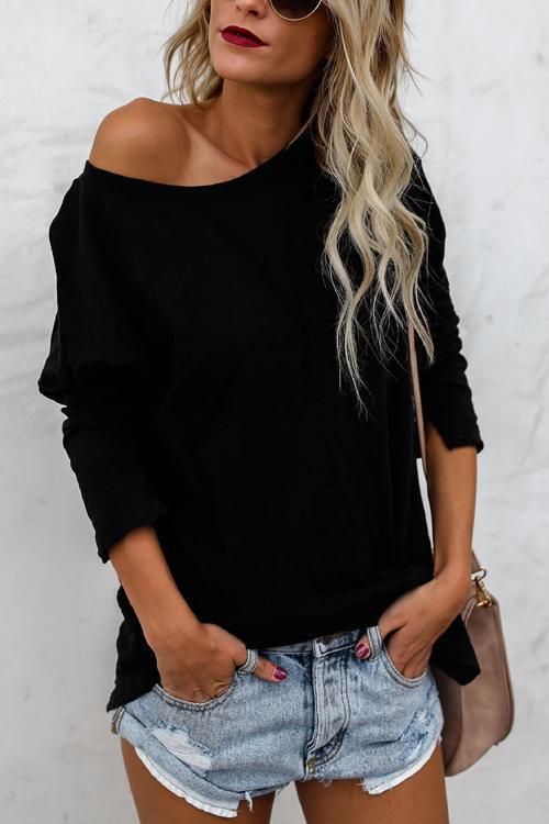 Solid Long Sleeves Cozy T-shirt