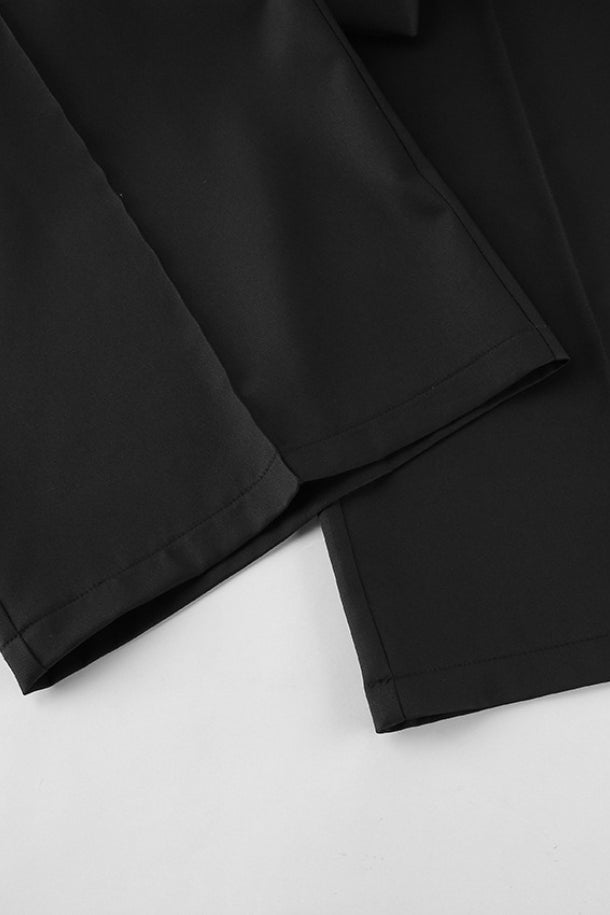 Black Fitted Two Piece Blazer Pants Set