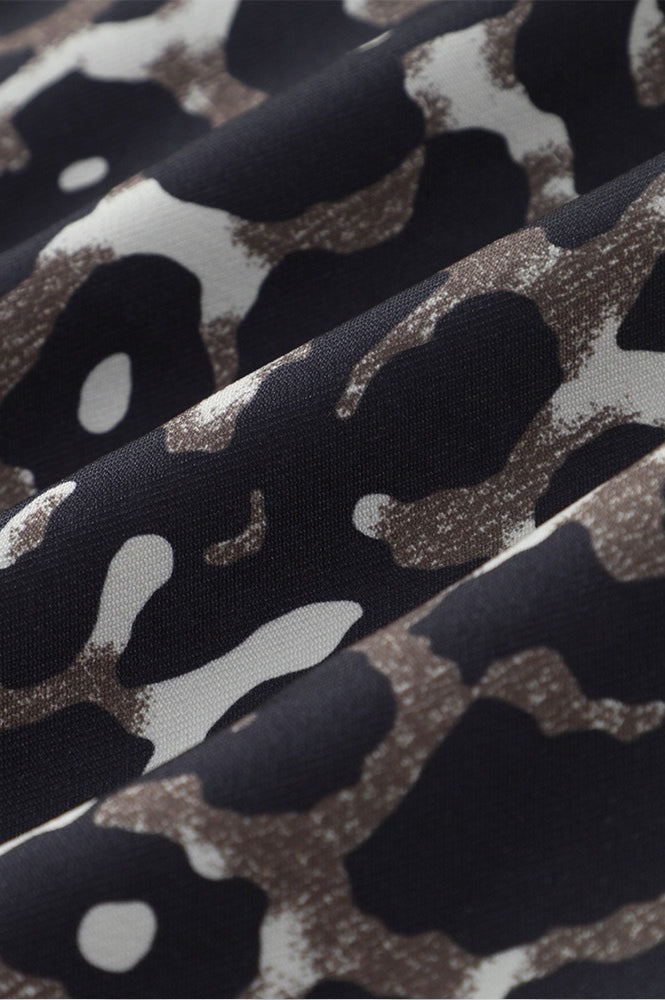 Animal Print Cotton Casual Coat