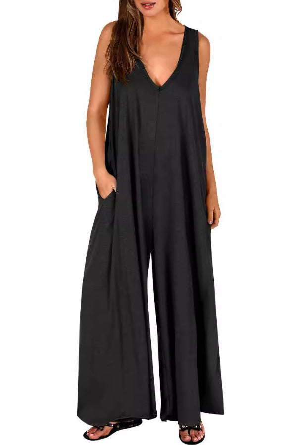 Fresh Casual Women's Pocket Jumpsuit Thin Women's Jumpsuit