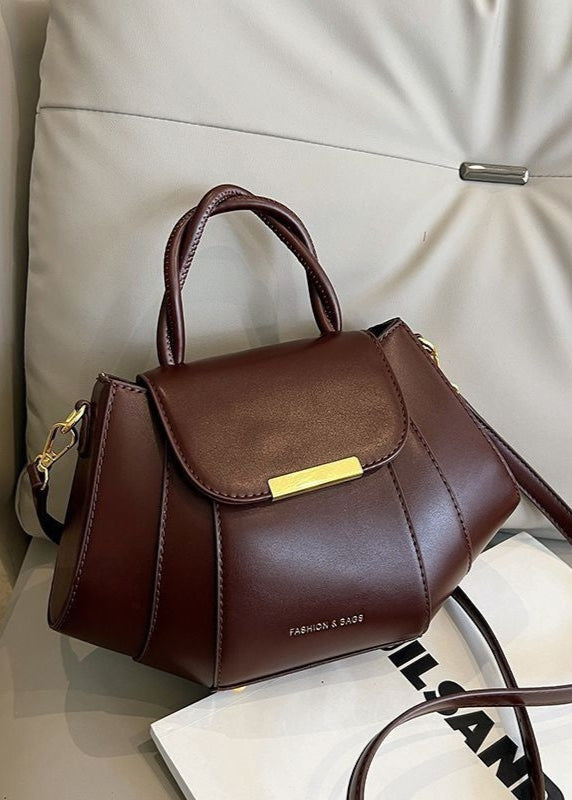 Structured Mocha Mini Bag – Gold Hardware Crossbody