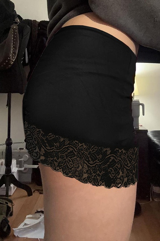 Sheer Lace Bodycon Mini Skirt