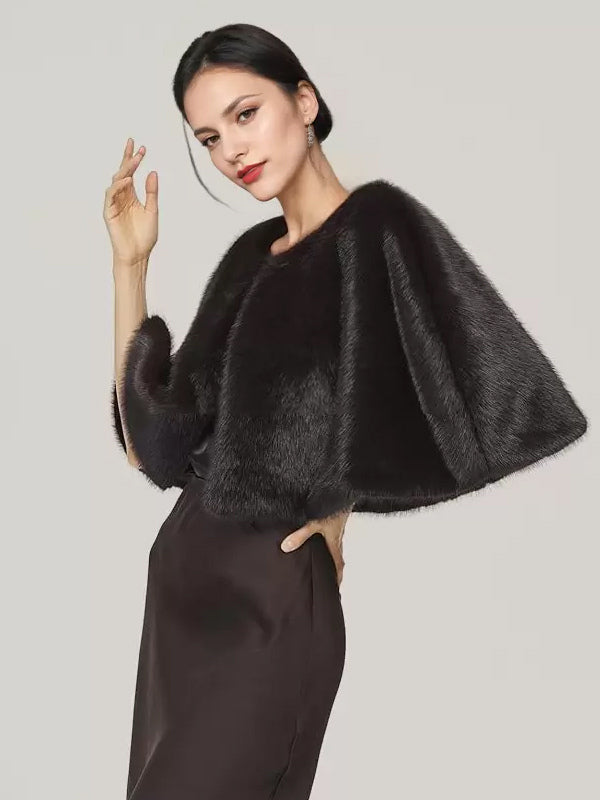 Women Poncho Burgundy Cape