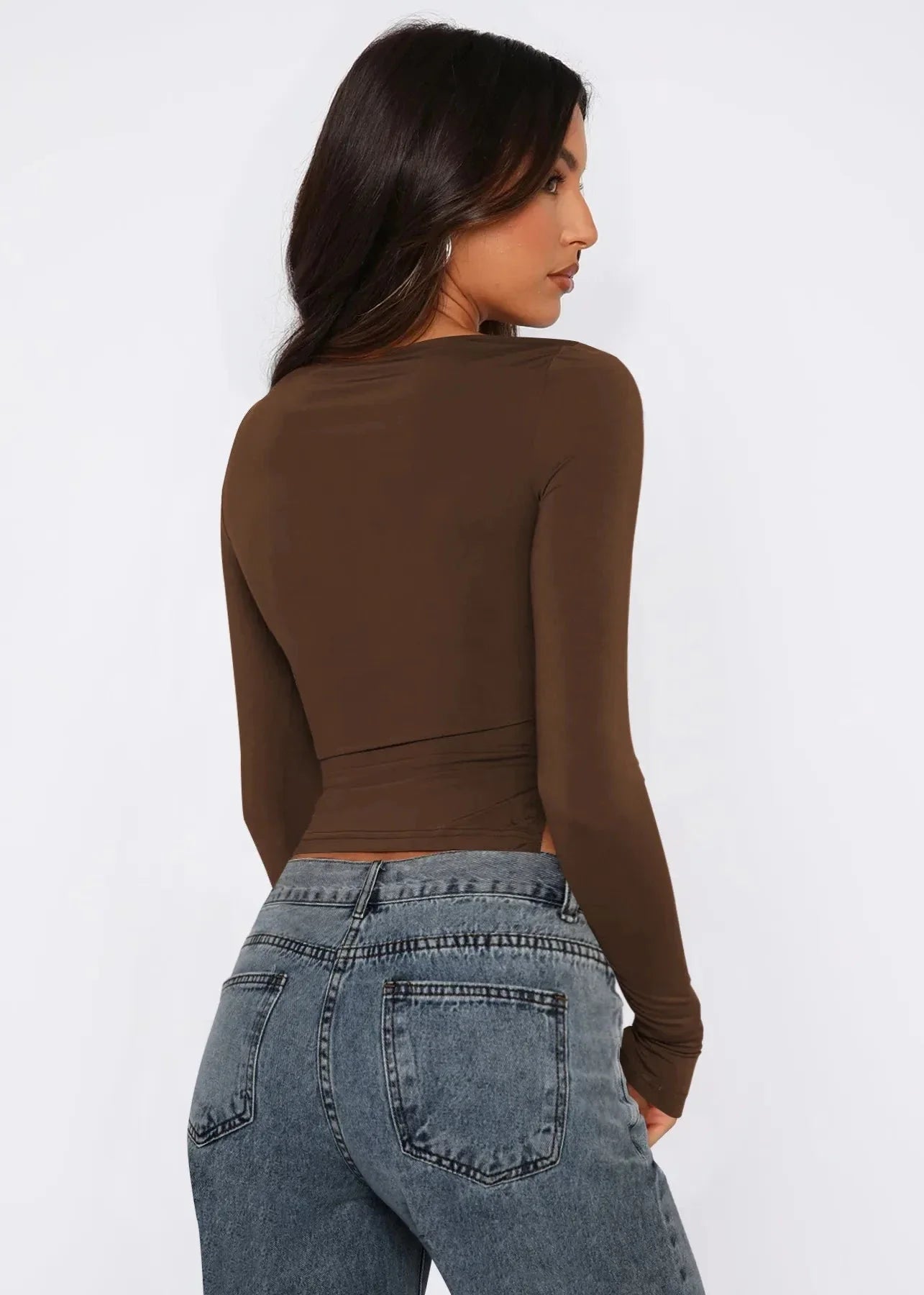 Chic Brown Drawstring Top - Effortless Style