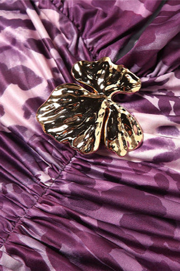 Deep V Leopard Halter Backless Maxi Dress