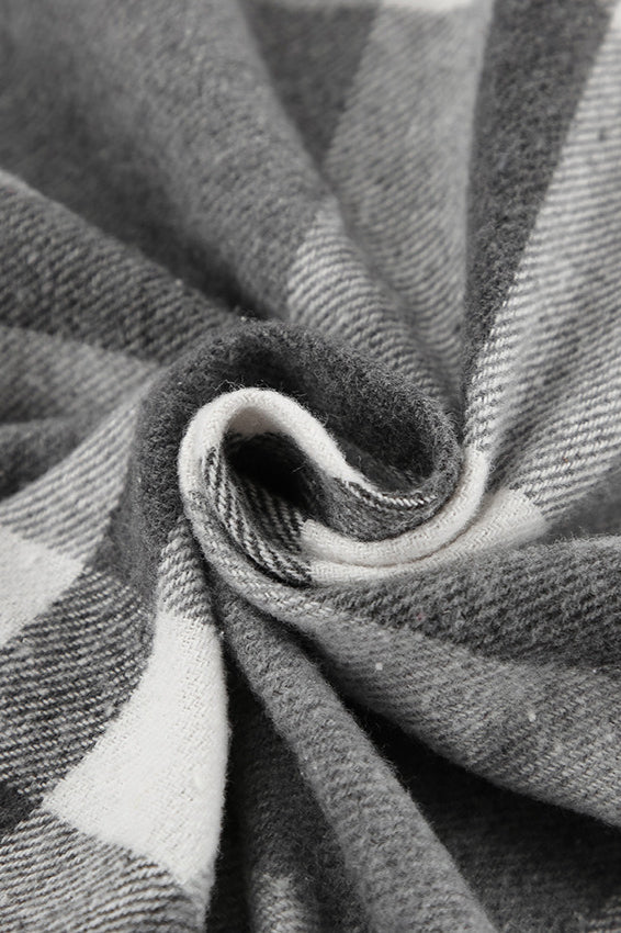 Woolen Plaid Belted Chic Thick Coat