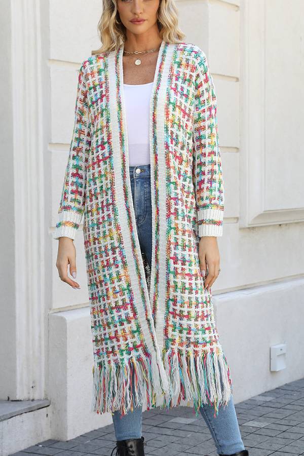 Fringed Long Cardigan Coat
