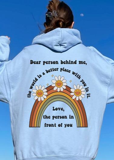 Rainbow Sunflower Hoodie - Positive Message Graphic