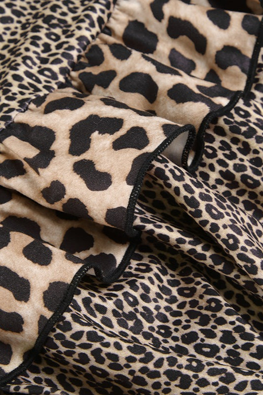 Leopard Patchwork Mini Skirt