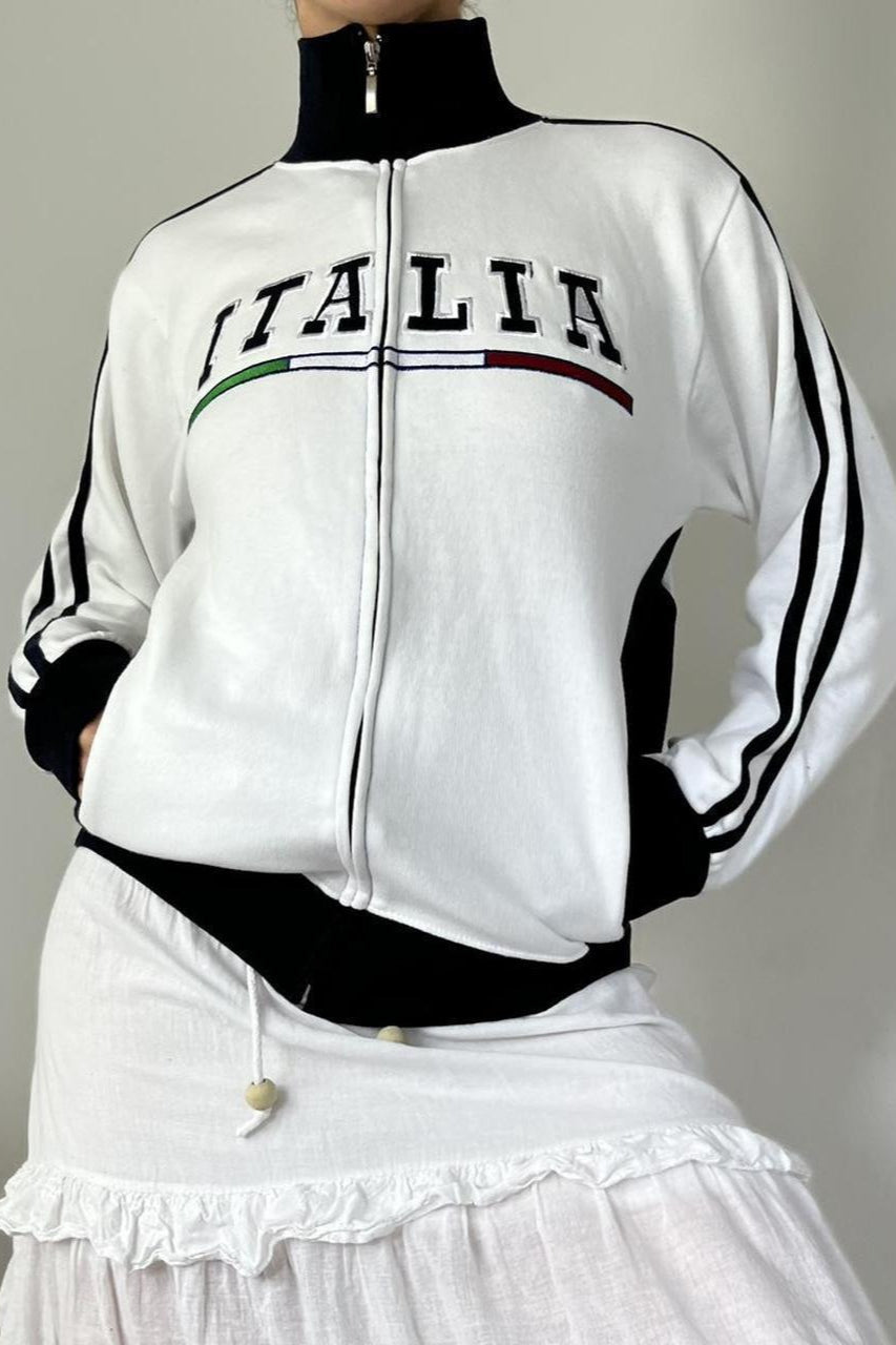 Retro Embroidered Zip Y2k Gothic Sweatshirt