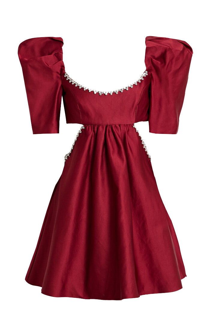 Cathy Puff Sleeve Cutout Mini Dress