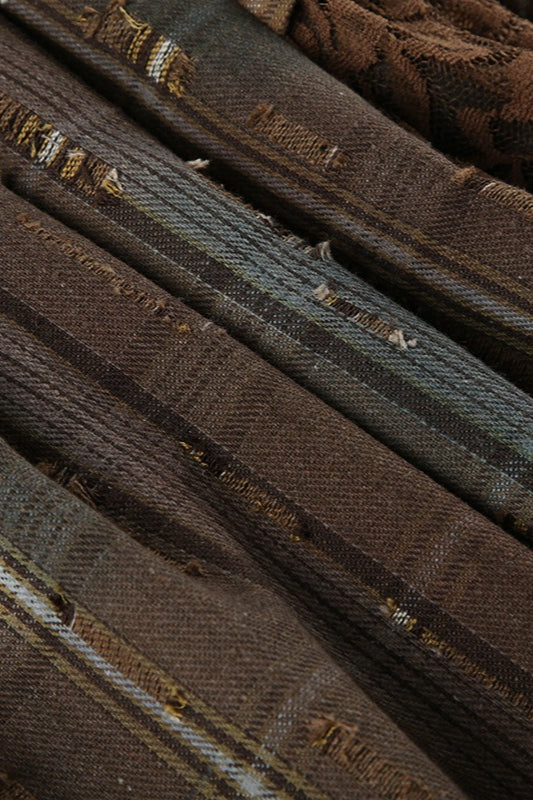 Wasteland Plaid Asymmetrical Lace Skirt