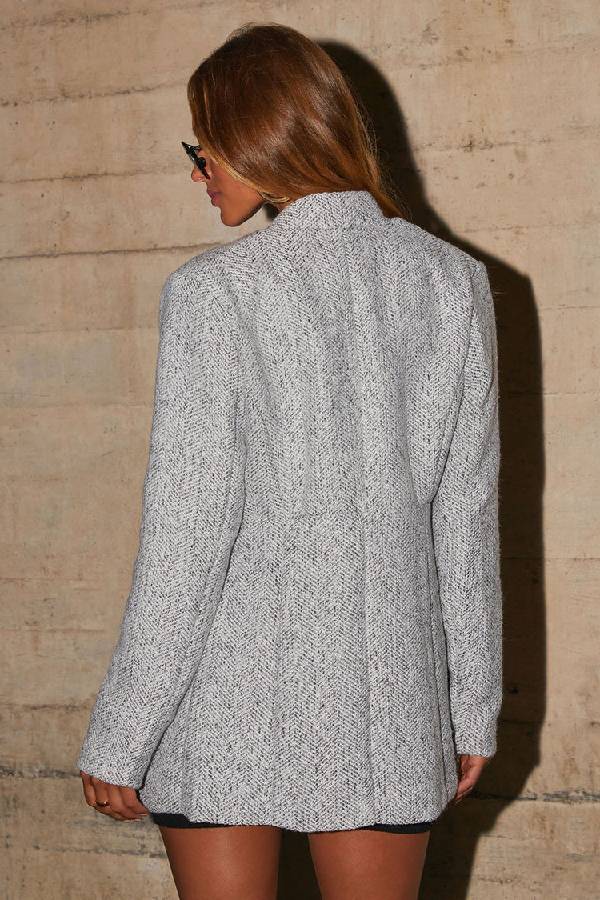 Pocketed Coat - Heather Grey