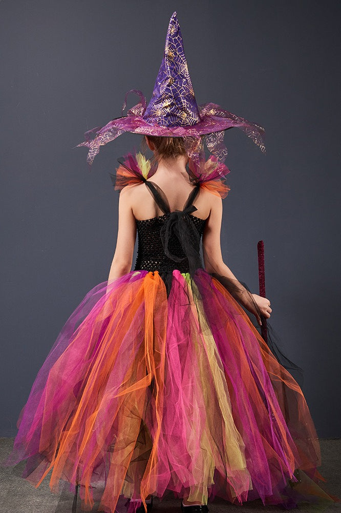 Witch Tutu Dress Kid Halloween Costume