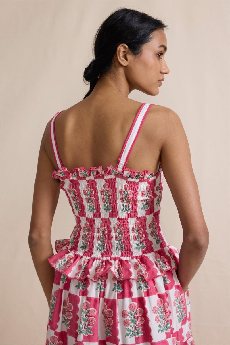 Damla Floral Smocked Cami Maxi Dress