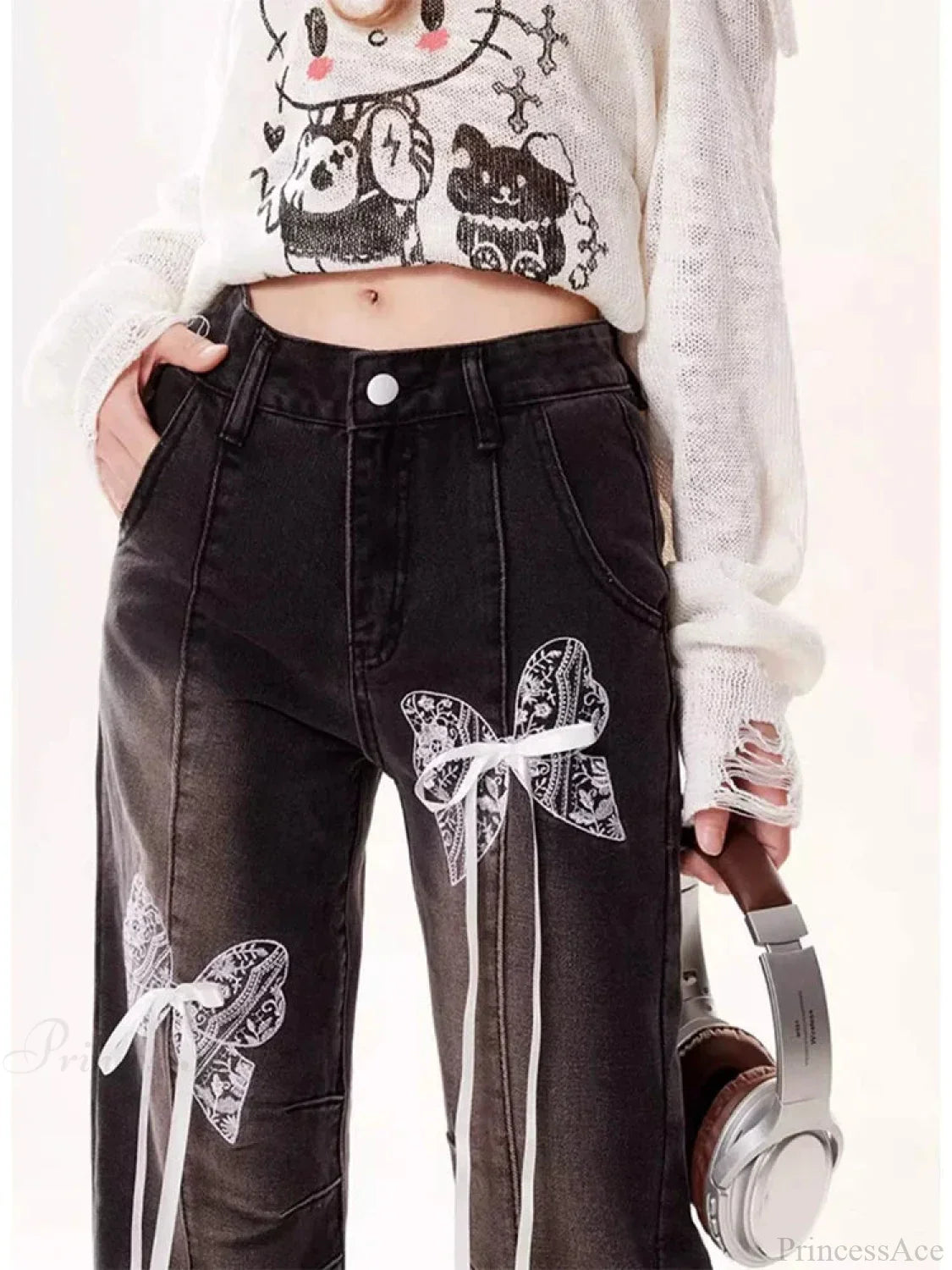 Dark Gothic Flare Denim Trouser