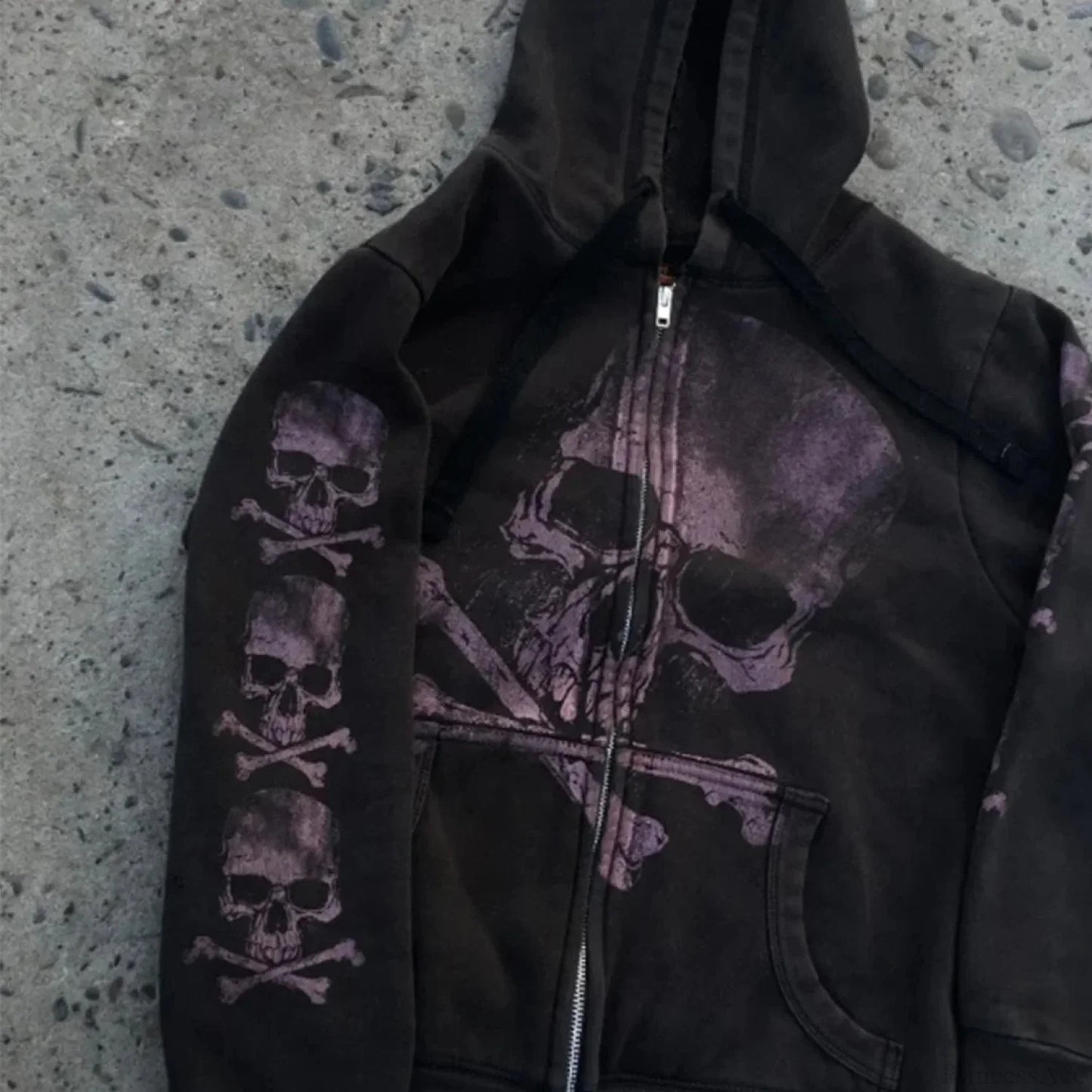Dark Rebel Design Zip Hoodie