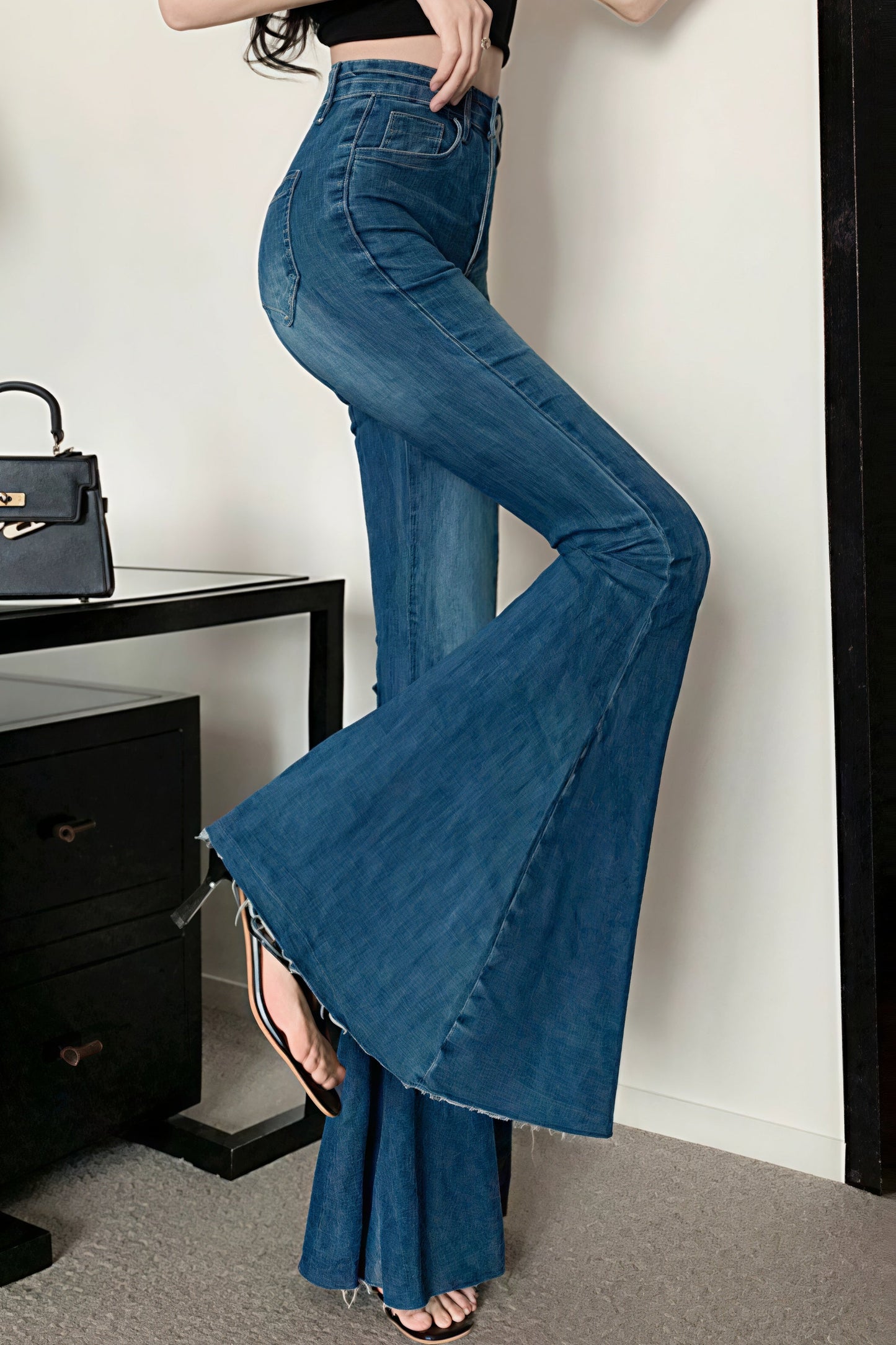 High Waist Flared Mermaid Wide Leg Jeans