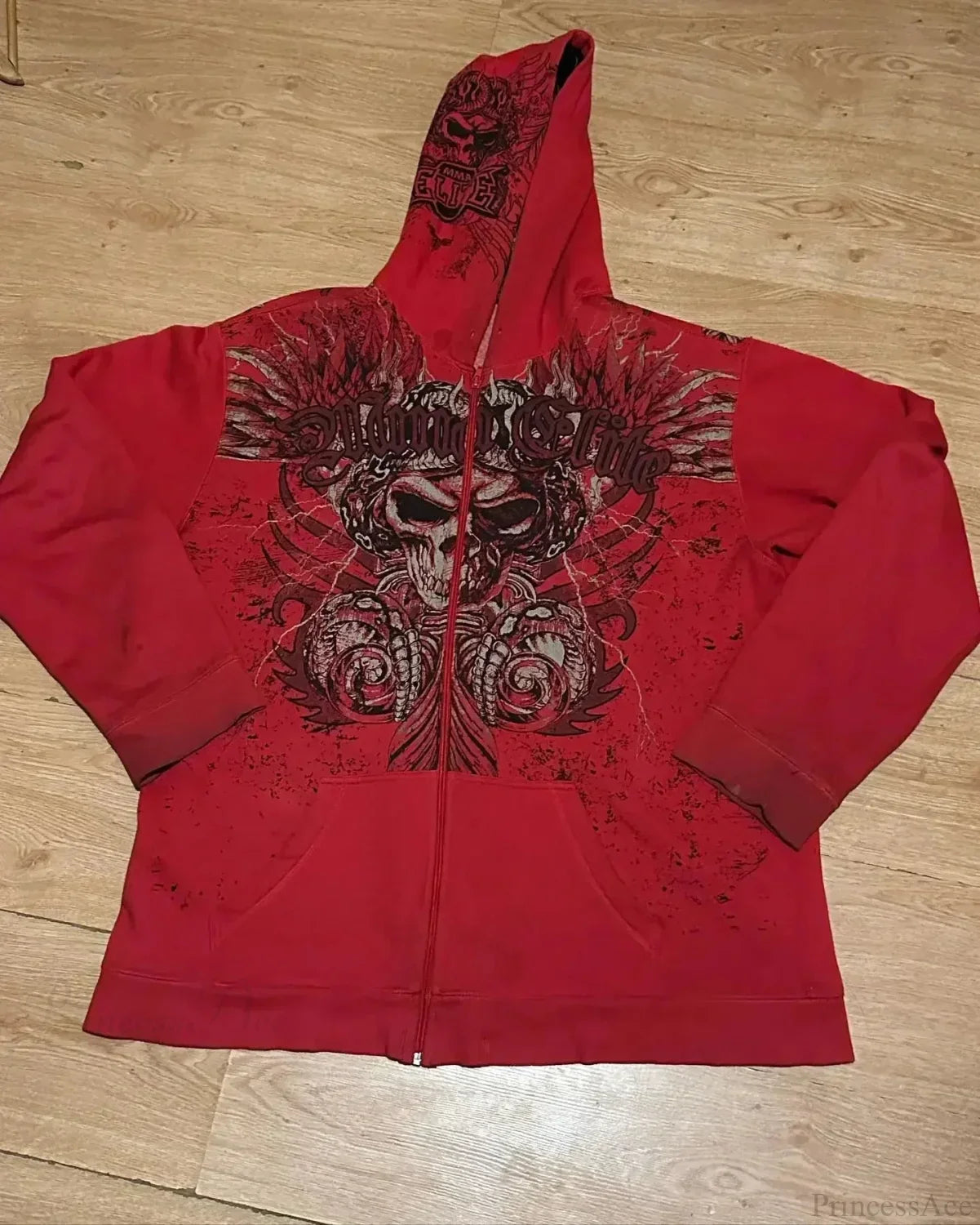 Distress Medieval Vintage Zip Hoodie