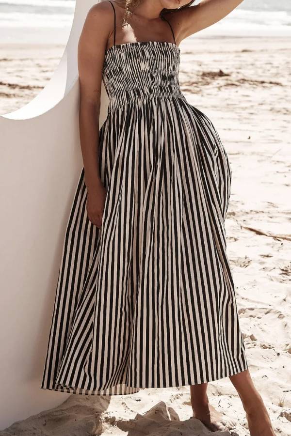 Elegant Zebra Stripe Dress