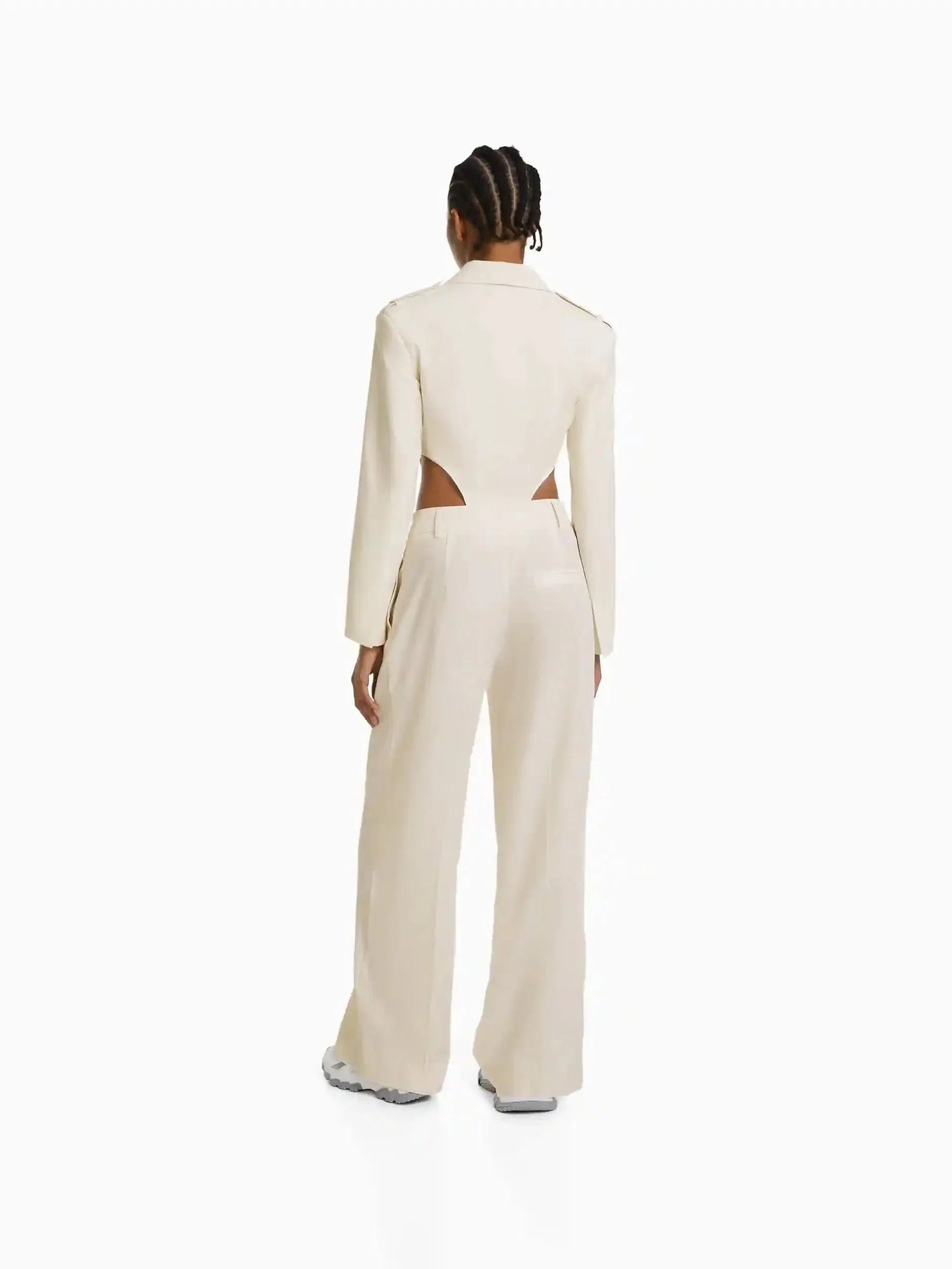 Bodysuit Style Blazer & Wide Leg Pants Coord Set