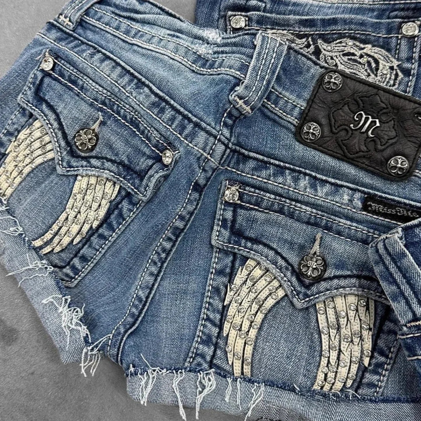 Embroidered Denim Short