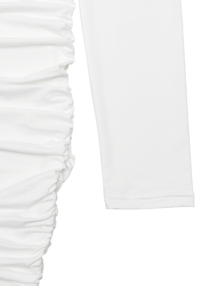 Modern Ruched Mini Dress With Deep V Neck For Women 2026
