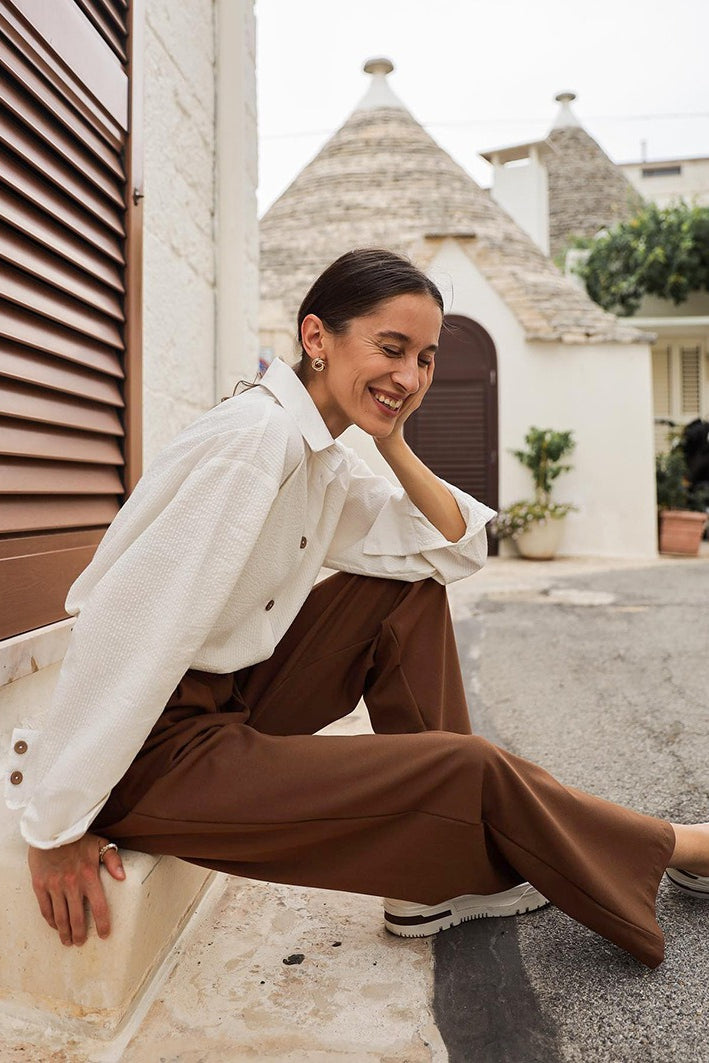 Vintage High-Waist Straight-Leg Pants