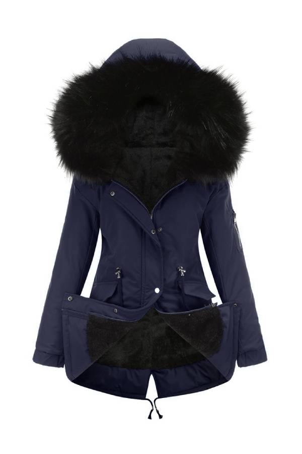 Hooded winter warm fleece coat with cotton padded jacket