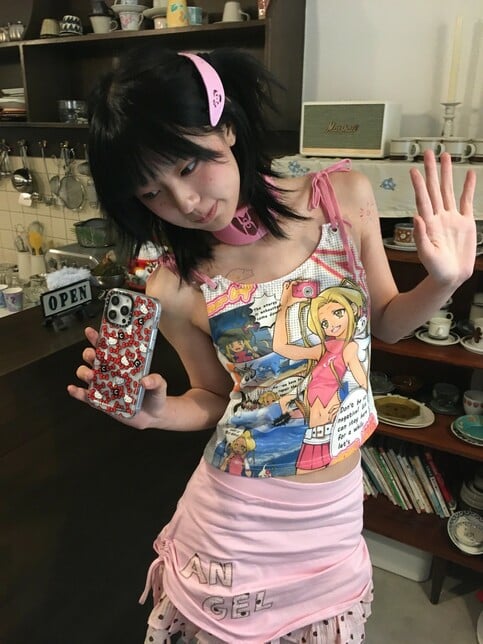Anime Colorful Print Tank Top
