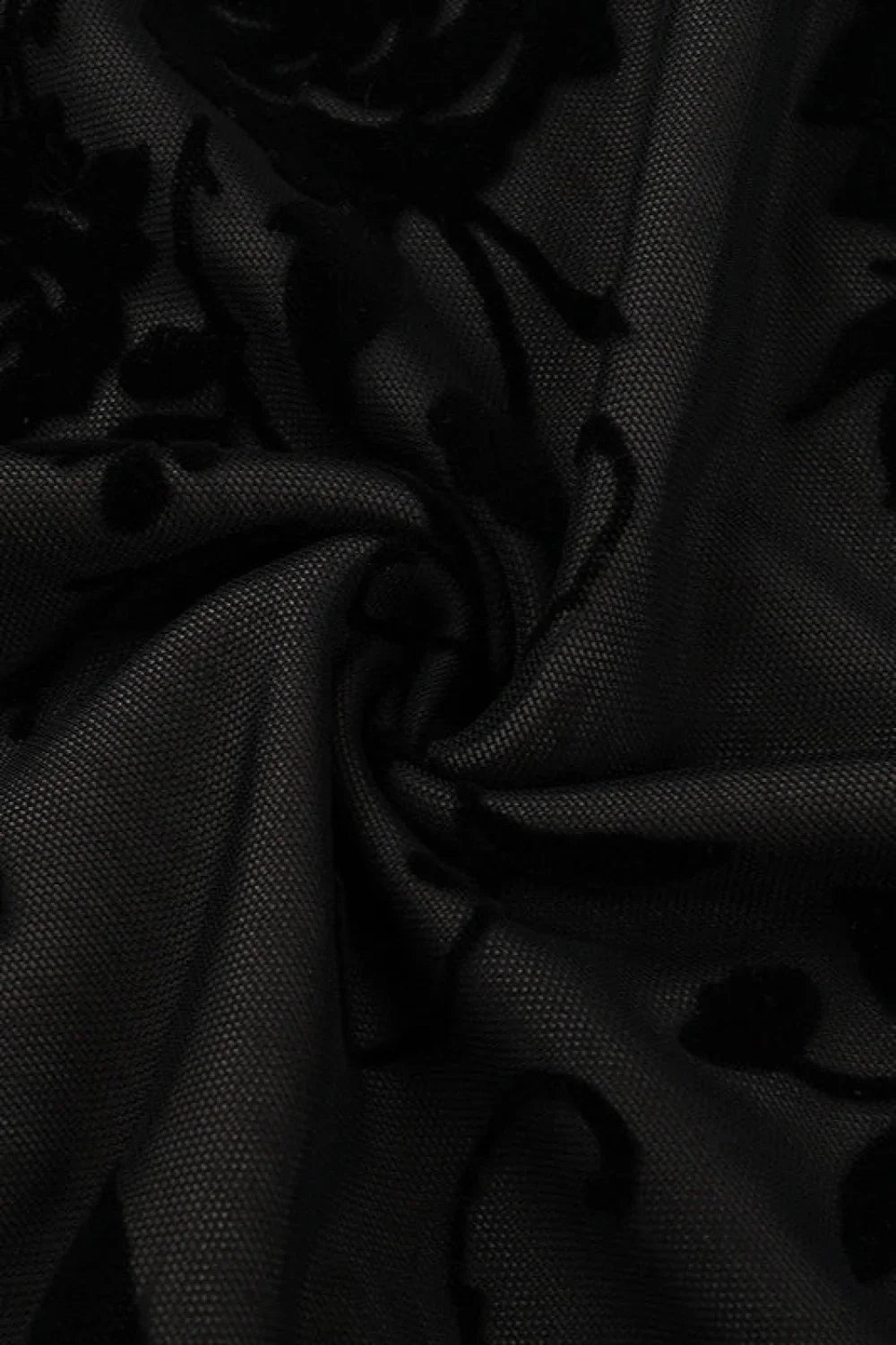 Flocked Mesh Sleeveless Bodycon Maxi Dress