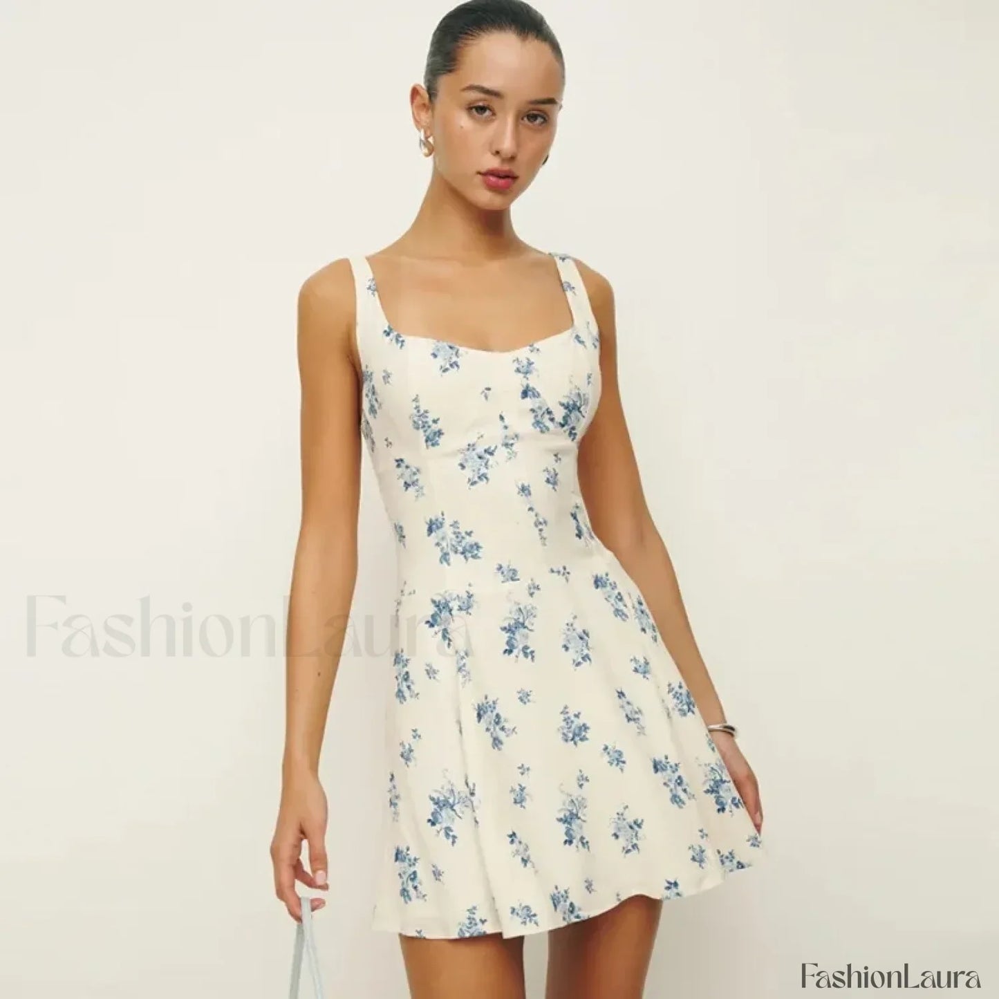 Fresh Square Collar Floral Dress
