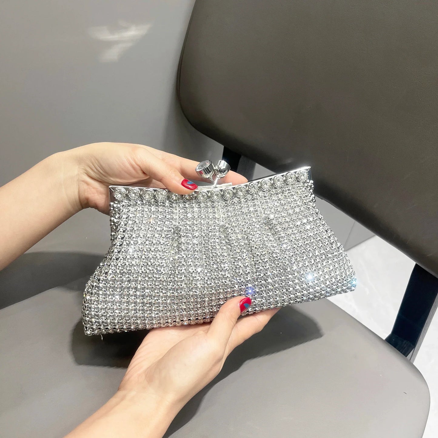 Handmade Rhinestones Evening Clutch Purse Designer Bag