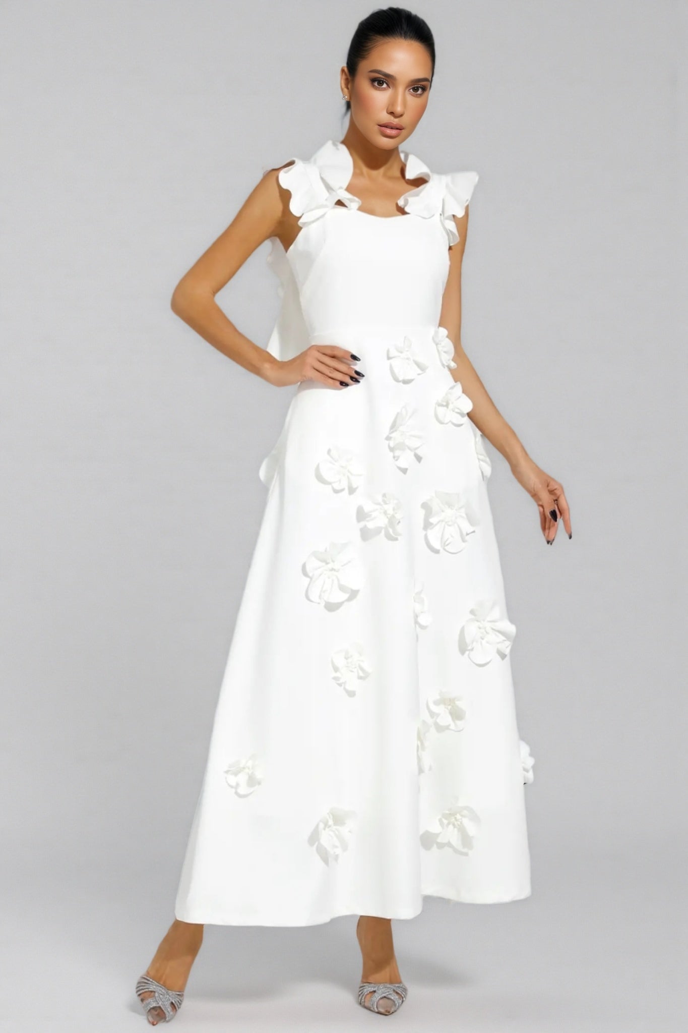 Ismay Spliced Appliques Maxi Dress