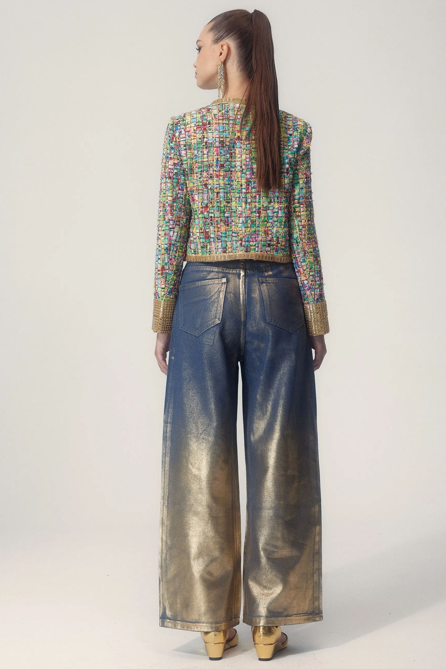 Valentina Printed Bead-embellished Jacket