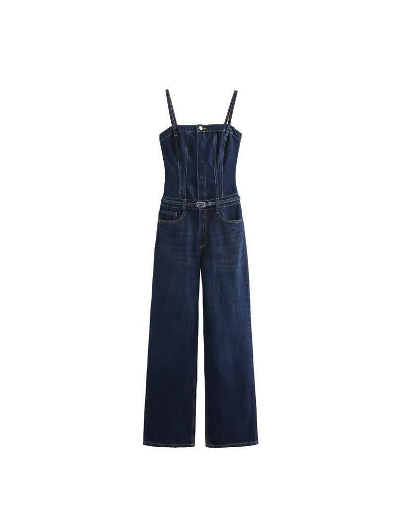 Spaghetti Strap Denim Jumpsuit