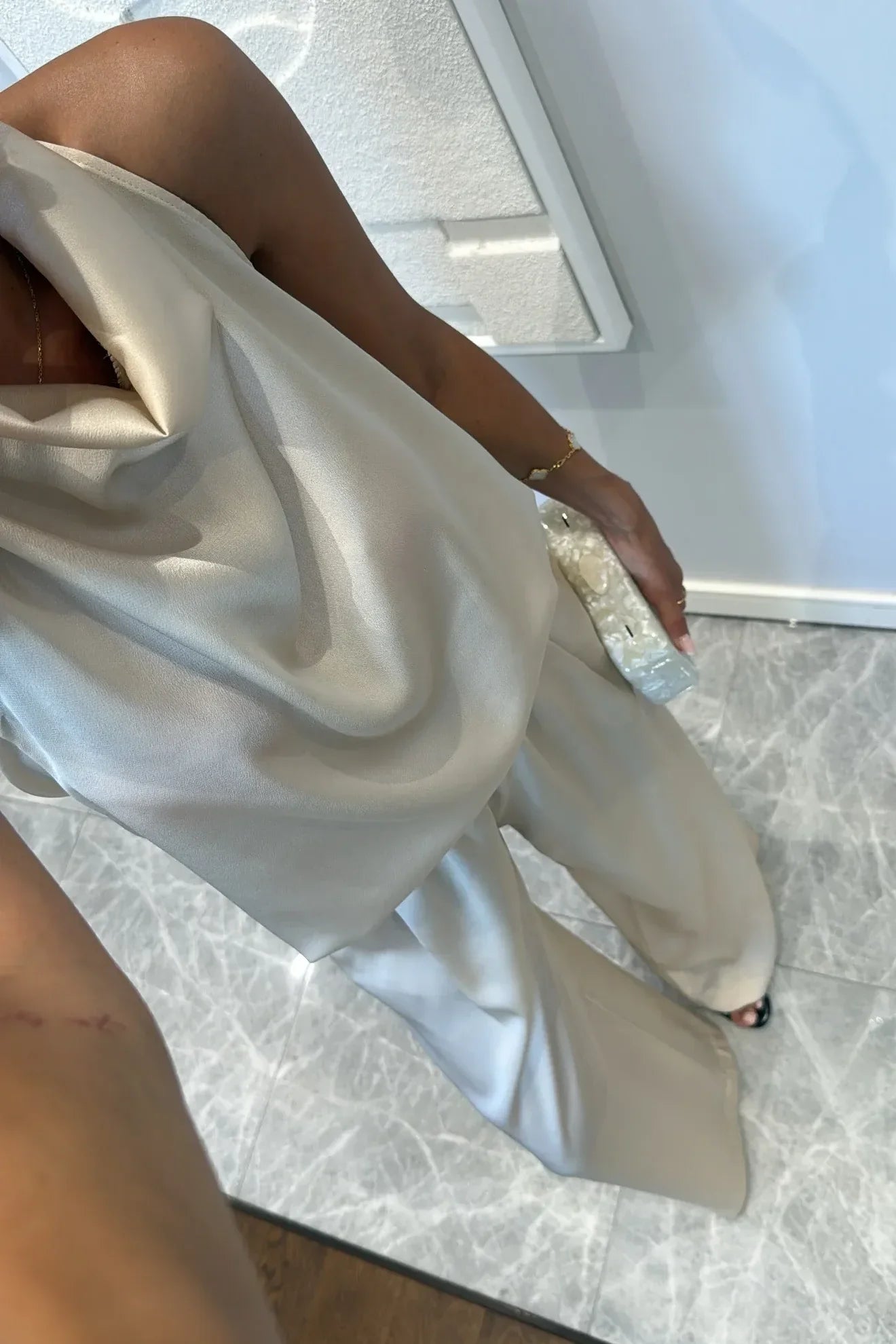Satin Draped Pants Set