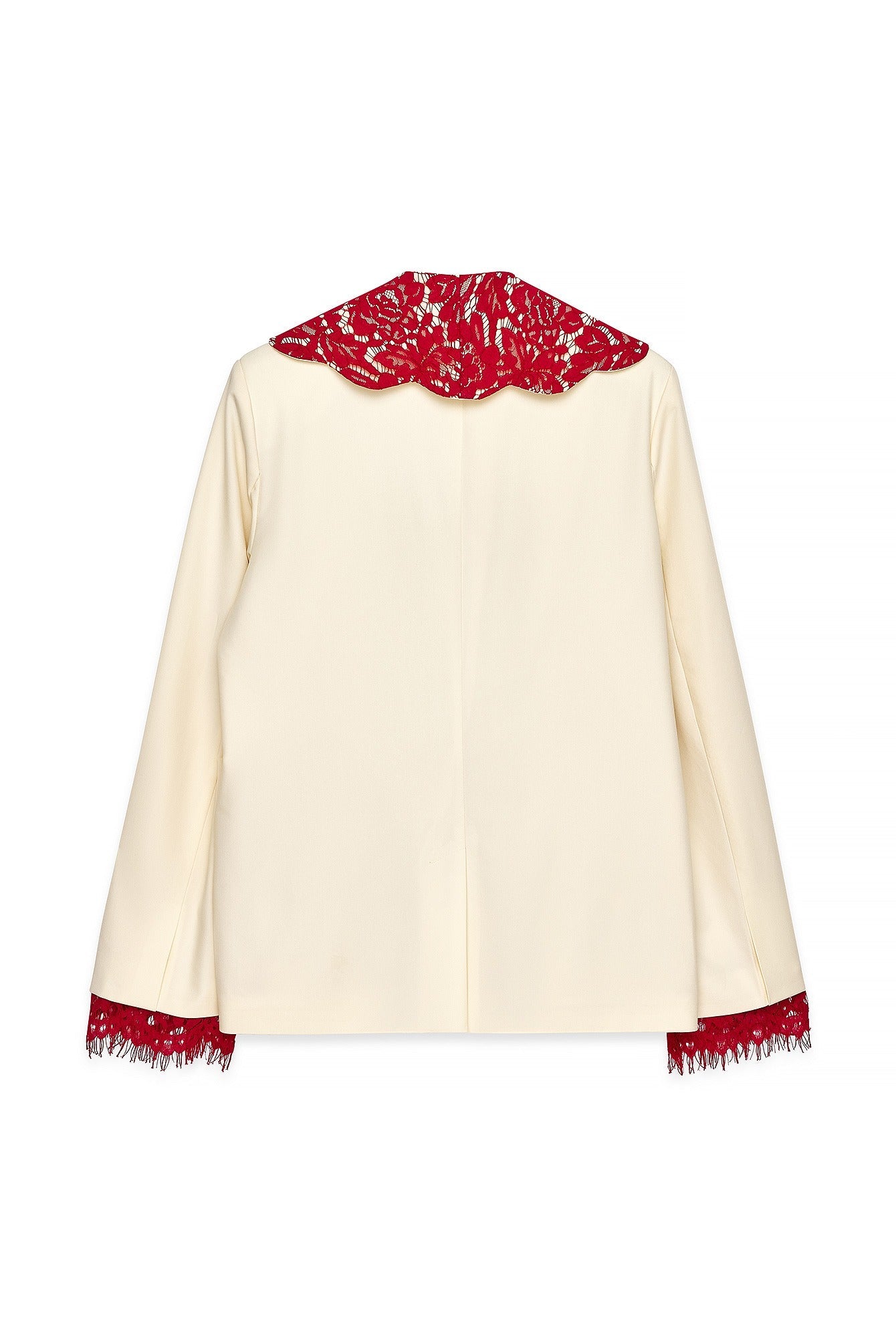 Lace Detail Shorts Set in Off-White