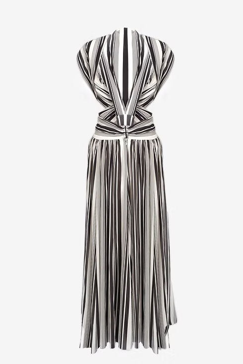 Black-and-White Stripe Tulle Dress