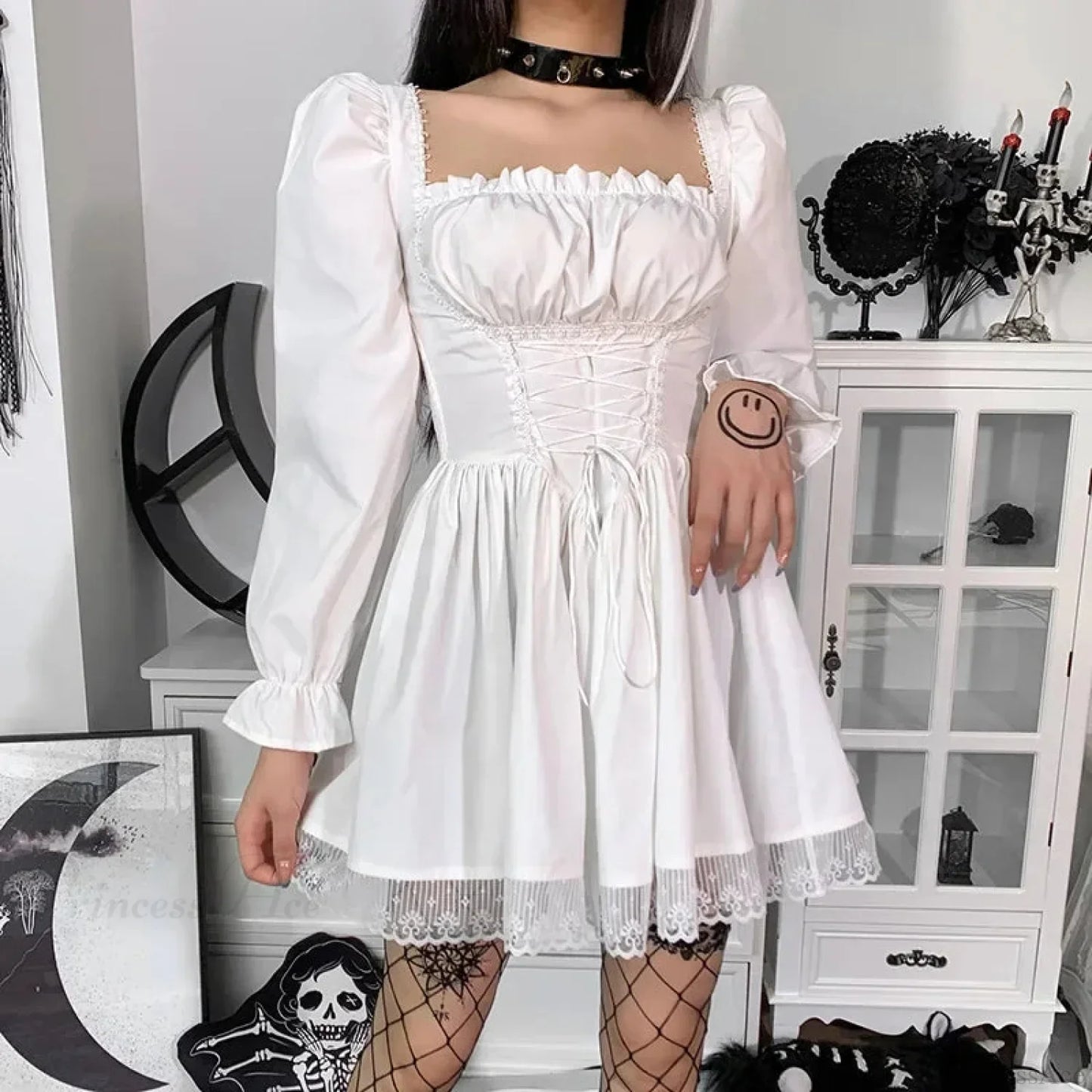 Ivory Lace Puff Small Dress