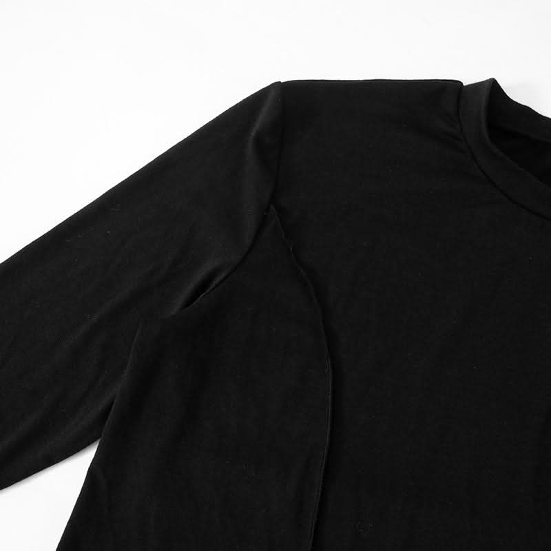 Long sleeve crewneck bowknot solid top