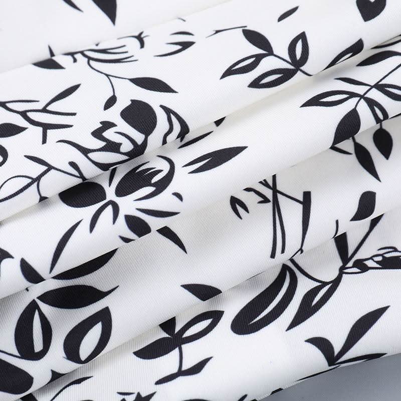Self tie u neck ribbon print contrast cami top