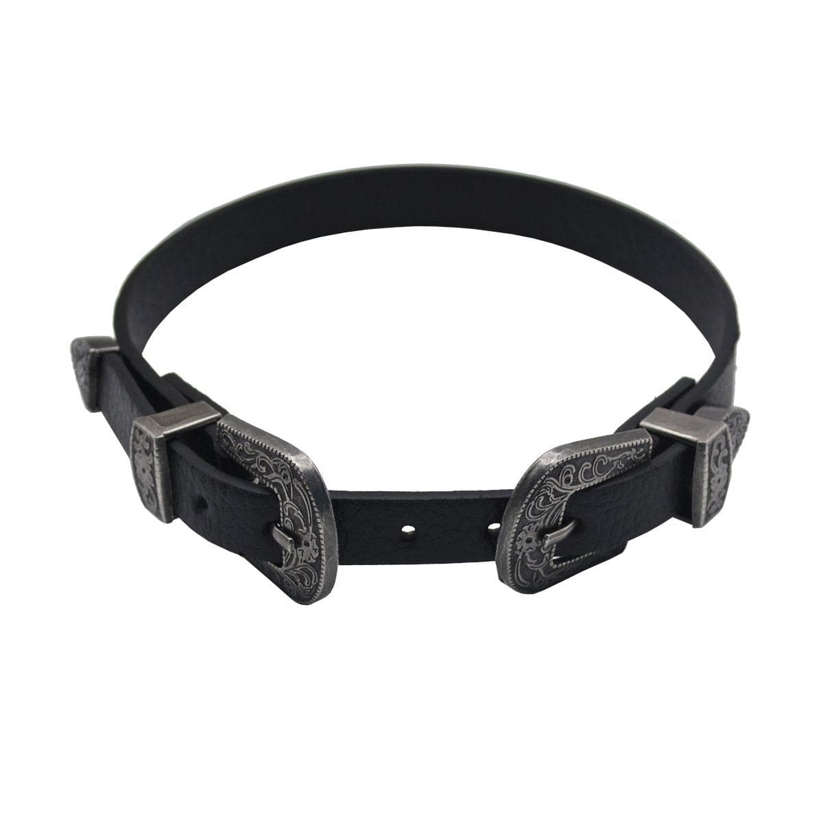 PU leather buckle adjustable choker necklace