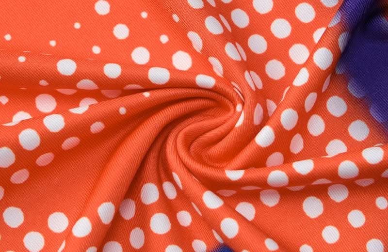 Polka dot thermal contrast short sleeve crewneck bodysuit mini skirt set-final-sale