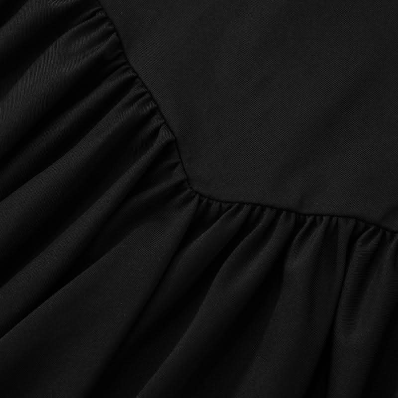 Long sleeve ruched solid mini dress