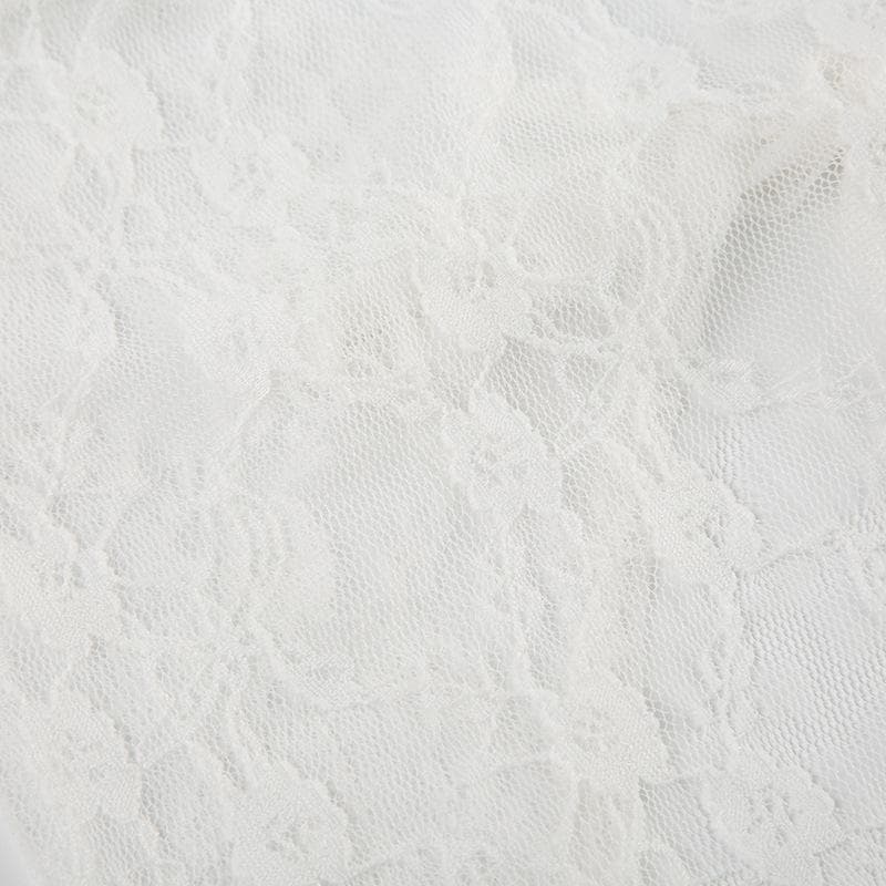 Halter lace see through ruched top