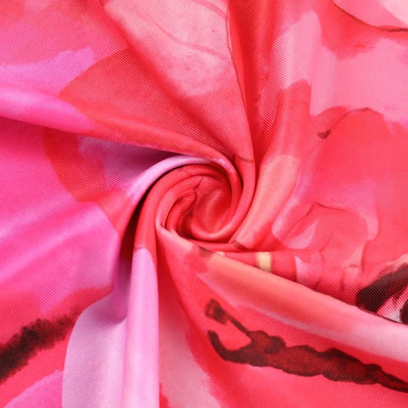 Cowl neck self tie flower print backless maxi dress